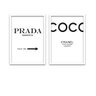 Quadros decorativos Moldura Palavras Prada e Coco Chanel:Branca - 2