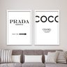 Quadros decorativos Moldura Palavras Prada e Coco Chanel:Branca - 3