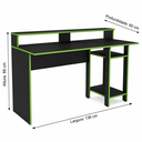 Ver imagem 4 de Mesa Gamer para Computador 136cm 3 Prateleiras Vulcano Preto/Verde - Mademóvel