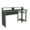 Ver imagem 2 de Mesa Escrivaninha Gamer para Computador Vulcano 3 Prateleiras 136cm Cor Preto/Verde - Mademóvel