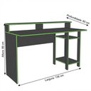 Ver imagem 3 de Mesa Escrivaninha Gamer para Computador Vulcano 3 Prateleiras 136cm Cor Preto/Verde - Mademóvel