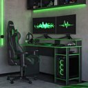 Ver imagem 1 de Mesa Escrivaninha Gamer para Computador Vulcano 3 Prateleiras 136cm Cor Preto/Verde - Mademóvel