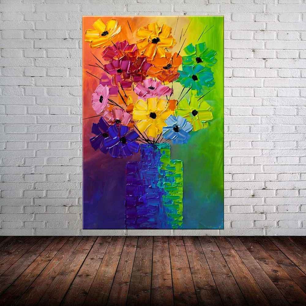 Quadro Pintura Tela Arvores e Flores Modernas Em Altos Relevos 2035 ...