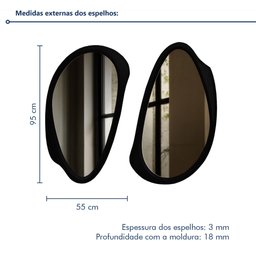 Conjunto 2 Espelhos Moldura Mdf Specchio - 4