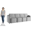 Ver imagem 5 de Sofá Cama Casal para Sala 316cm Polska K04 Veludo Cinza - Mpozenato