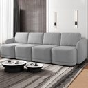Ver imagem 2 de Sofá Cama Casal para Sala 316cm Polska K04 Veludo Cinza - Mpozenato