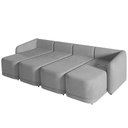 Ver imagem 6 de Sofá Cama Casal para Sala 316cm Polska K04 Veludo Cinza - Mpozenato