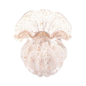 Vaso De Vidro Italy Dourado 13,5Cm X 11Cm X 14Cm - Lyor