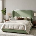 Ver imagem 5 de Cabeceira Cama Box Queen Size 160cm Aurora Orgânica Estofada Boucle com Sapatas Plásticas Linha Prem