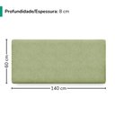 Ver imagem 3 de Cabeceira Painel Suspenso Casal 140 cm Luna Retangular Boucle Oliva Artte