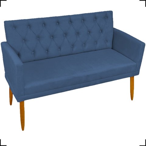 Namoradeira Decorativa Para Sala Capitonê Com Base Para Recepção Escritório Suede