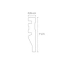 Ver imagem 3 de Kit 7,2m Linear Rodapé de Poliestireno 7cm x 1,5cm x 240cm Frisado Nfr Branco Ruffino