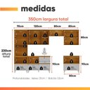 Ver imagem 3 de Armário de Cozinha Completa 11 Portas 6 Gavetas Lais Madeirado/fendi