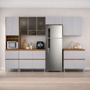 Ver imagem 2 de Armário de Cozinha Completa 11 Portas 6 Gavetas Lais Madeirado/fendi