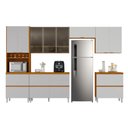 Ver imagem 1 de Armário de Cozinha Completa 11 Portas 6 Gavetas Lais Madeirado/fendi