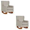Ver imagem 1 de Kit 2 Poltrona Aurora Balanço Vovo Suede Bege - Fm