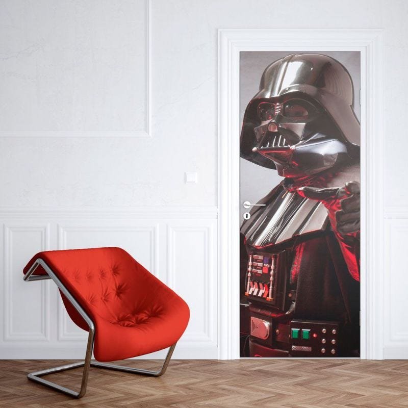 Adesivo Decorativo de Porta - Darth Vader 2 Star Wars Geek Decoração - M 80x210 cm - 1