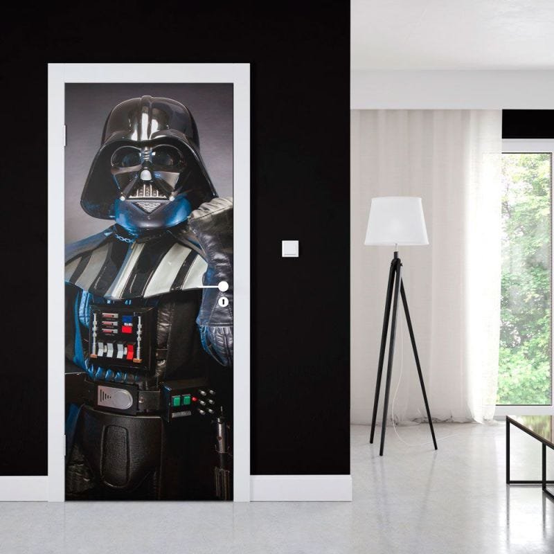 Adesivo Decorativo de Porta - Darth Vader Star Wars Geek Decoração - P 70x210 cm - 1