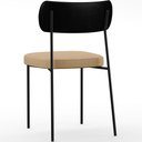 Ver mais imagens de Kit 08 Cadeiras para Sala de Jantar Melina L02 Couríssimo Preto Linho Bege Escuro - Lyam Decor