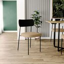 Ver imagem 2 de Kit 08 Cadeiras para Sala de Jantar Melina L02 Couríssimo Preto Linho Bege Escuro - Lyam Decor