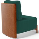 Ver mais imagens de Poltrona Decorativa Sala Estar Living Pés Madeira Hungria L02 Couríssimo Camel Bouclê Verde - Lyam L