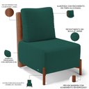 Ver imagem 4 de Poltrona Decorativa Sala Estar Living Pés Madeira Hungria L02 Couríssimo Camel Bouclê Verde - Lyam L