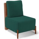 Ver imagem 1 de Poltrona Decorativa Sala Estar Living Pés Madeira Hungria L02 Couríssimo Camel Bouclê Verde - Lyam L