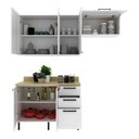 Ver imagem 4 de Cozinha Compacta Mdf 3 Peças com Armários e Balcão com Tampo Multimóveis Cr20456 Branco/carvalho