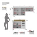 Ver imagem 3 de Cozinha Compacta Mdf 3 Peças com Armários e Balcão com Tampo Multimóveis Cr20456 Branco/carvalho