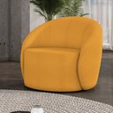 Ver imagem 2 de Poltrona Decorativa Orgânica Giratória Lua Bouclê Mostarda D03 - D’Rossi