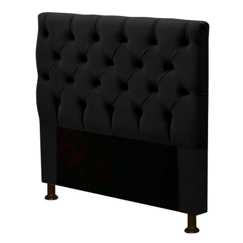 Cabeceira Cama Box Solteiro Cristal 90cm Corano Preto - Abmaza