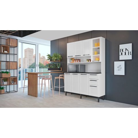 Cozinha 8 Portas 2 Gavetas Florença - Itatiaia Branco