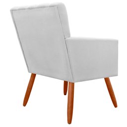 Poltrona Decorativa Pés Palito Pequena Confortável Cecilia Branco - 2
