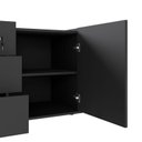 Ver imagem 7 de Mesa L Diretor com Armário Lateral 3 Gavetas 180cm Industrial Tampo Chanfrado Pés em Metal Executive