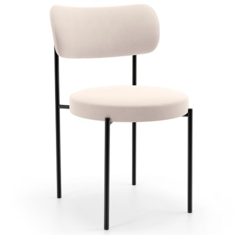 Cadeira Decorativa Estofada para Sala de Jantar Louise L02 Suede Bege - Lyam Decor