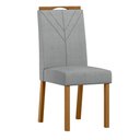 Ver imagem 5 de Conjunto Sala de Jantar Mesa Rubi 90x90 4 Cadeiras Anitta Ype/off White/linho Cinza Claro