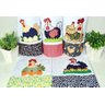 Kit Pano de Prato em Patchwork com 5 pçs - Galinhas Arte & Tear - 1