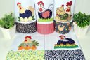 Ver imagem 1 de Kit Pano de Prato em Patchwork com 5 pçs - Galinhas Arte & Tear