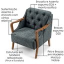 Ver imagem 4 de Poltrona Decorativa Capitone Siena Pes Madeira Linho Tcs 718 Moll
