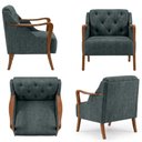 Ver mais imagens de Poltrona Decorativa Capitone Siena Pes Madeira Linho Tcs 718 Moll