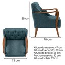 Ver imagem 3 de Poltrona Decorativa Capitone Siena Pes Madeira Linho Tcs 718 Moll