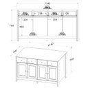 Ver imagem 7 de Cristaleira 2 Portas Vidro e Balcao Buffet 4 Portas Branco Dtall