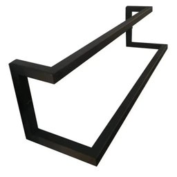Suporte Porta Toalha Preto Duplo Estilo Industrial - 60 Cm - 1