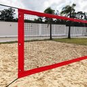 Ver imagem 1 de Rede Multiuso Zaka Volei Beach Futevolei sem banda lateral Vermelha 9,60m x 1m