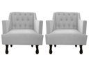 Ver imagem 1 de Kit 2 Poltronas Decorativa Julia Couro Branco Pés Madeira Ms Decor