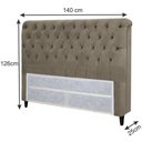 Ver imagem 3 de Cabeceira Casal Estofada Imperatriz Suede Marrom Taupe - Simbal