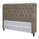 Ver imagem 1 de Cabeceira Casal Estofada Imperatriz Suede Marrom Taupe - Simbal