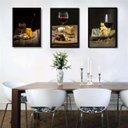 Ver imagem 1 de Kit 3 Quadros Decorativos Fotografias Rústicas vinho 45x34cm - com Vidro:madeira Preta