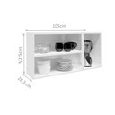 Ver imagem 4 de Armário Aéreo Cozinha Modulado Múltipla 6010 3 Portas c/ Vidro Branco/Preto - Bertolini