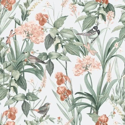 Papel de Parede Le Jardin Floral Salmão M64704